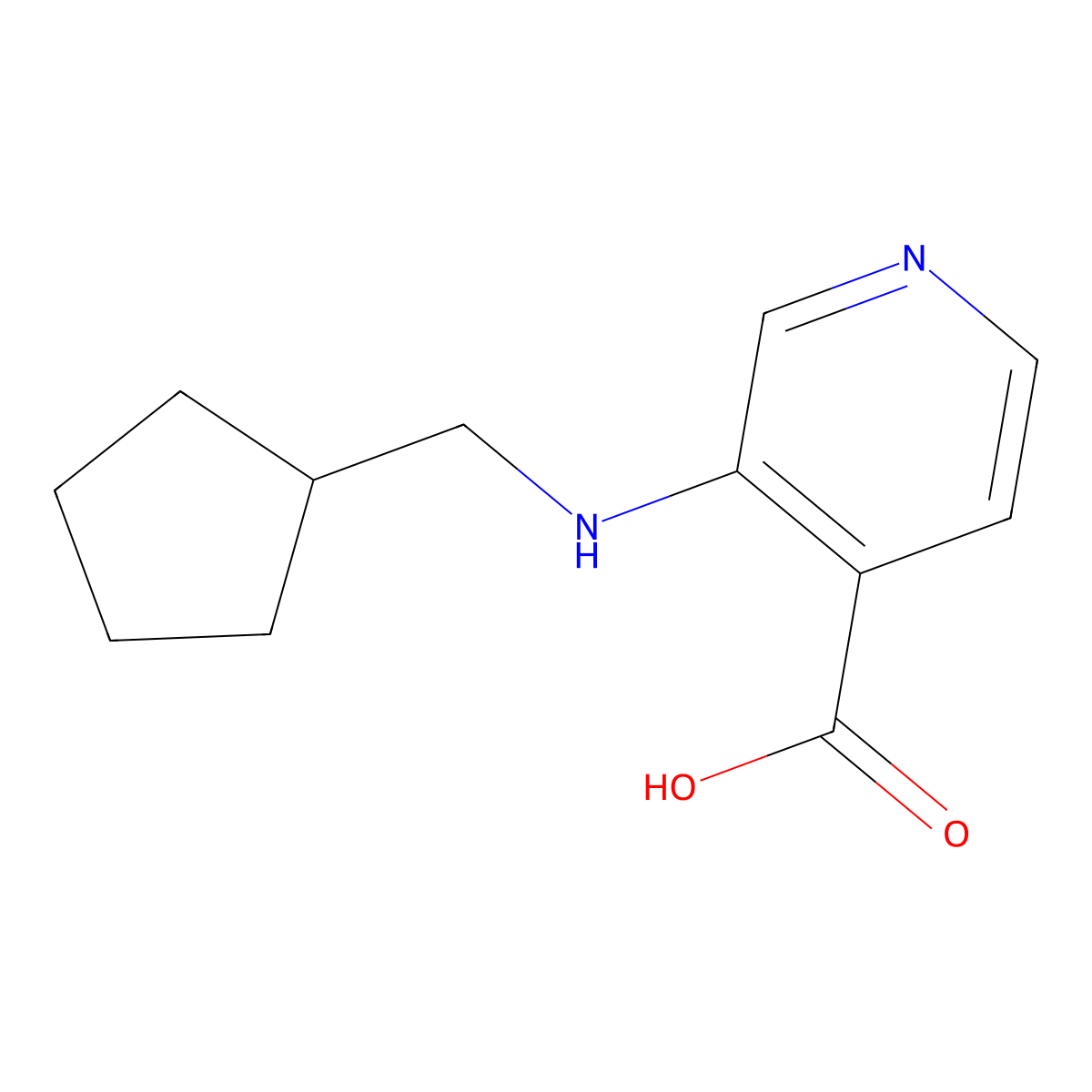 3-(Cyclopentylmethylamino)pyridine-4-carboxylic acid molecular structure, CAS 1461602-25-4