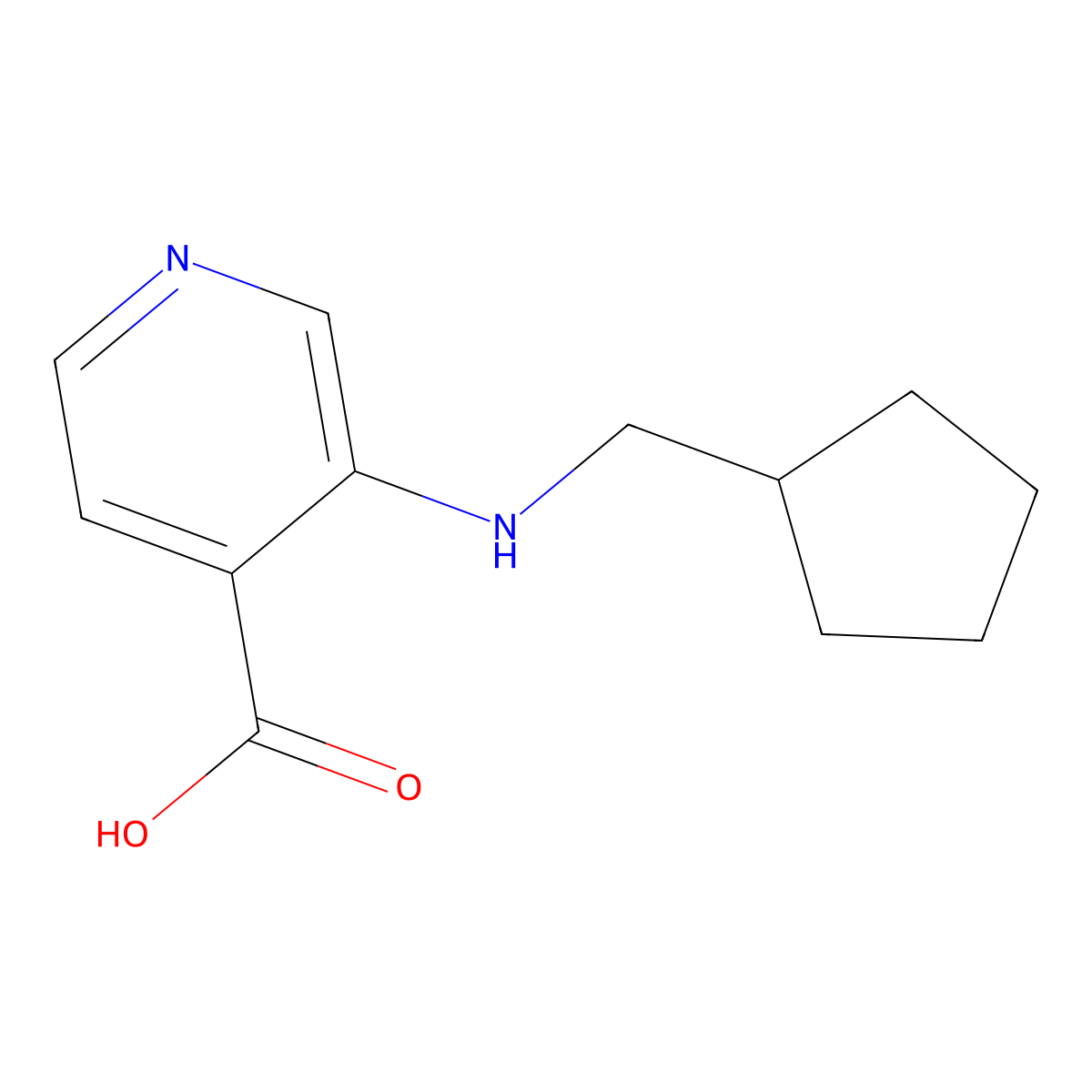 3-(Cyclopentylmethylamino)pyridine-4-carboxylic acid molecular structure, CAS 1461602-25-4