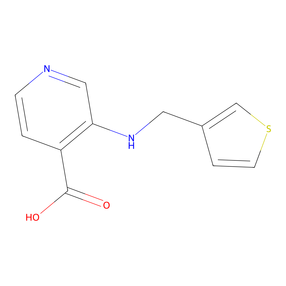 3-(Thiophen-3-ylmethylamino)pyridine-4-carboxylic acid molecular structure, CAS 1461602-84-5