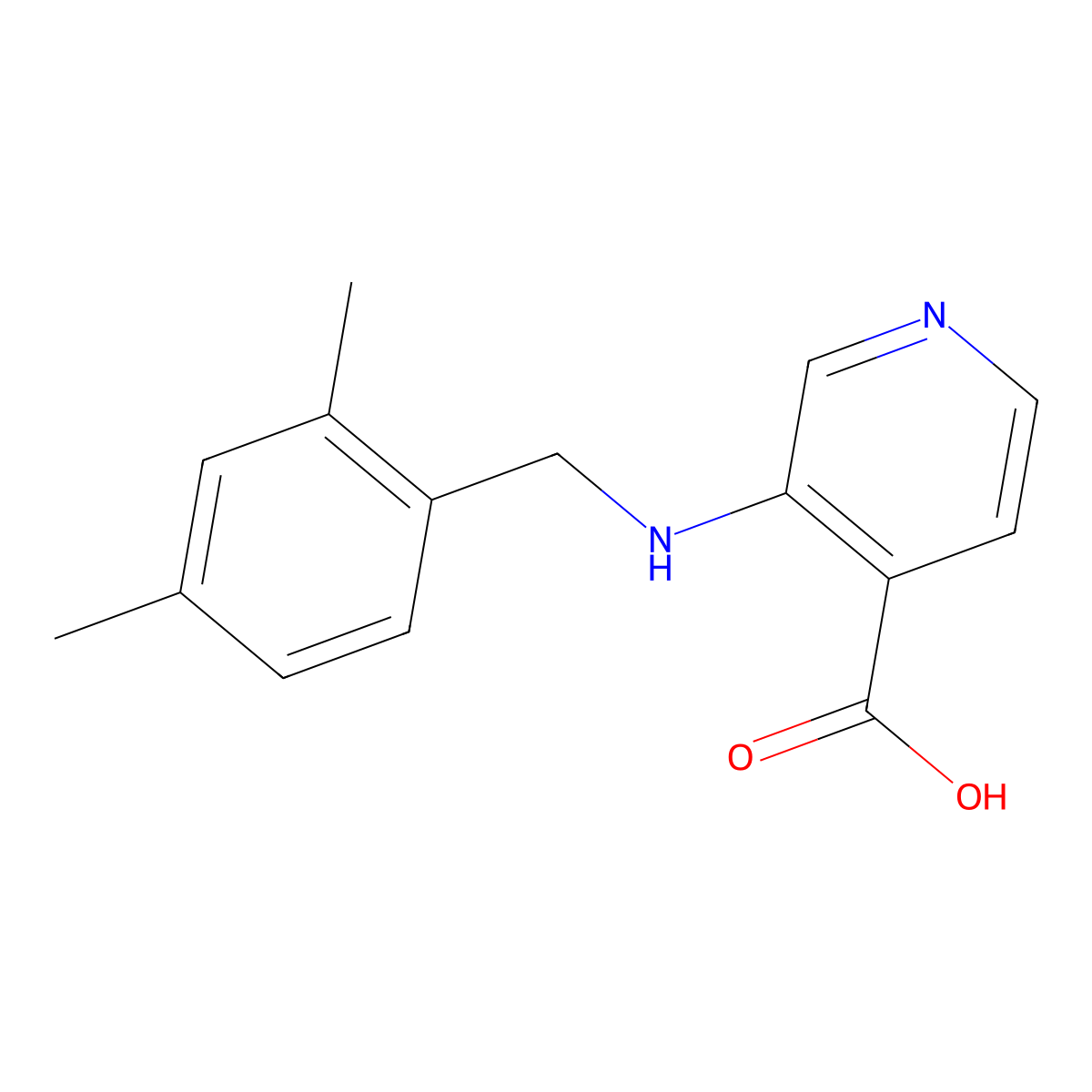 3-{[(2,4-Dimethylphenyl)methyl]amino}pyridine-4-carboxylic acid molecular structure, CAS 1461602-87-8