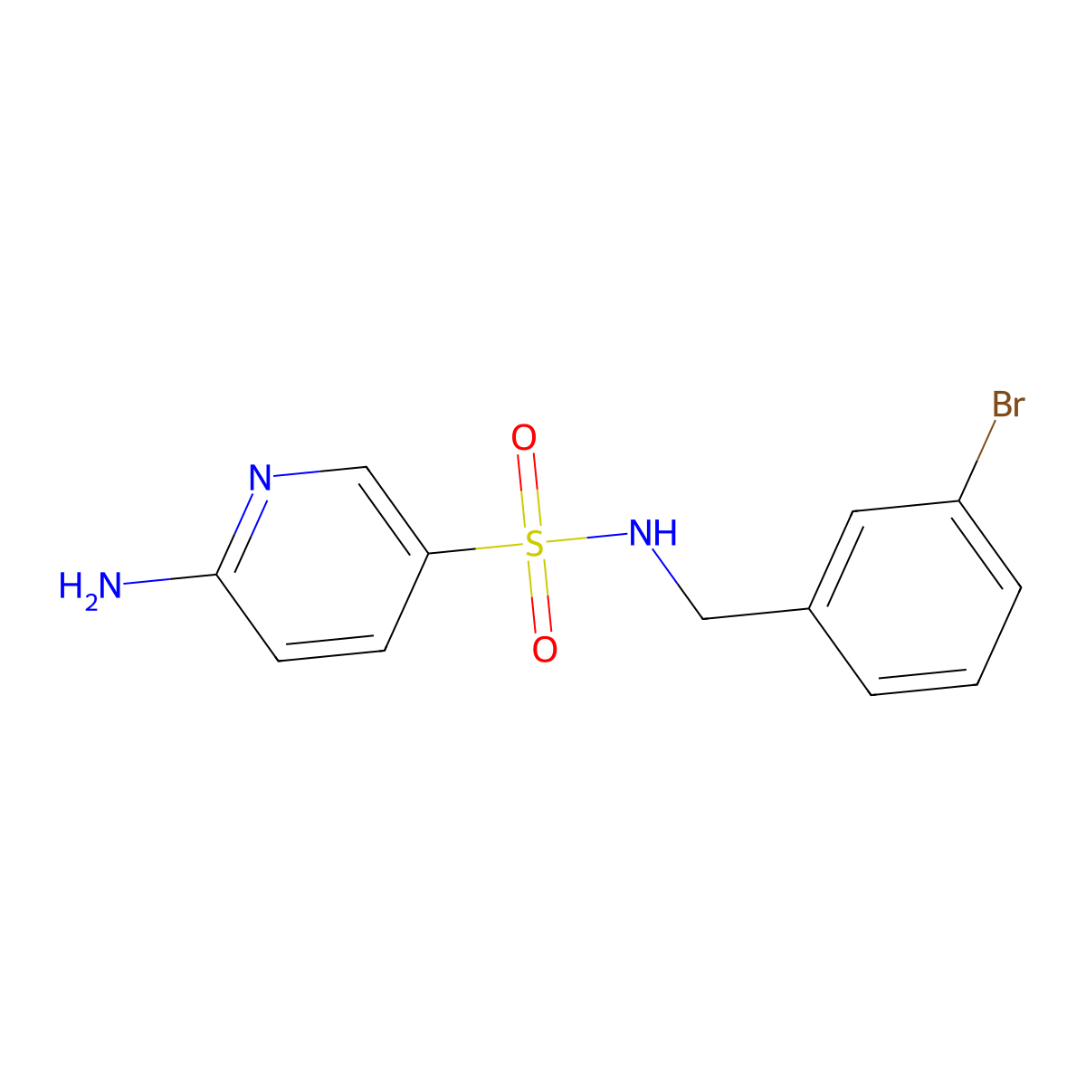 6-amino-N-[(3-bromophenyl)methyl]pyridine-3-sulfonamide molecular structure, CAS 1461604-45-4