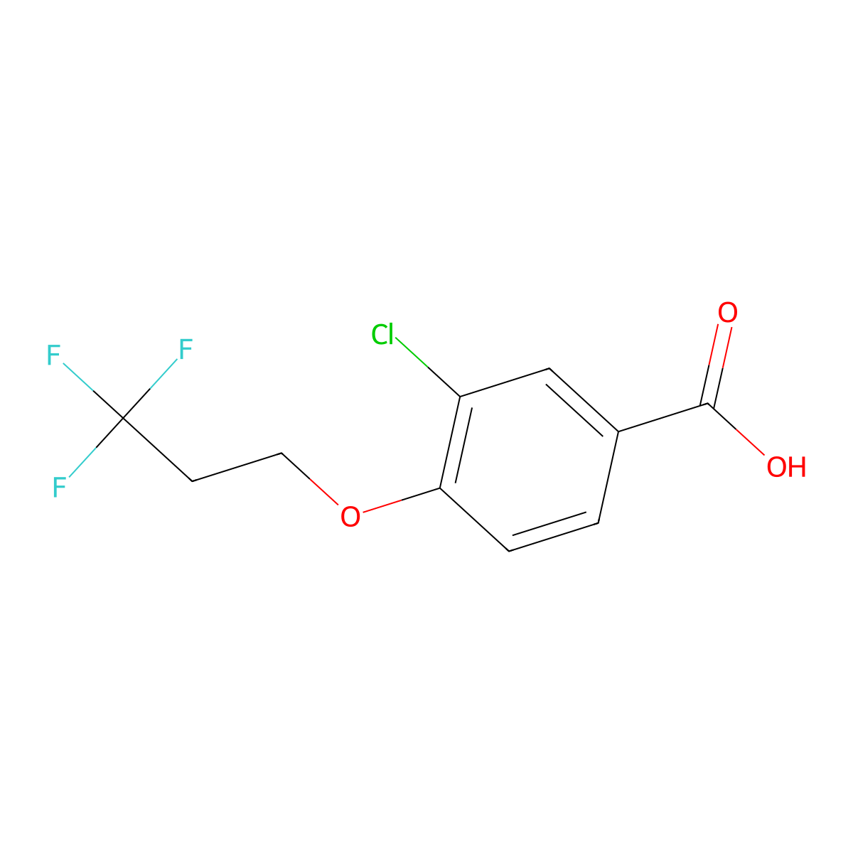 3-Chloro-4-(3,3,3-trifluoropropoxy)benzoic acid molecular structure, CAS 1461607-15-7