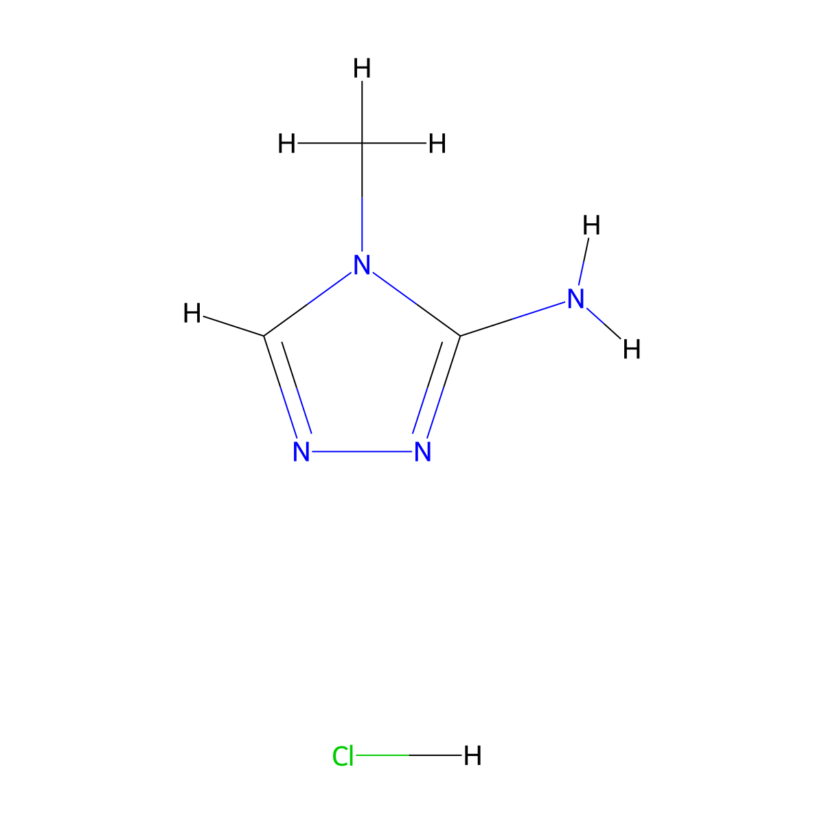 4-Methyl-4H-1,2,4-triazol-3-amine hydrochloride molecular structure, CAS 1461658-32-1