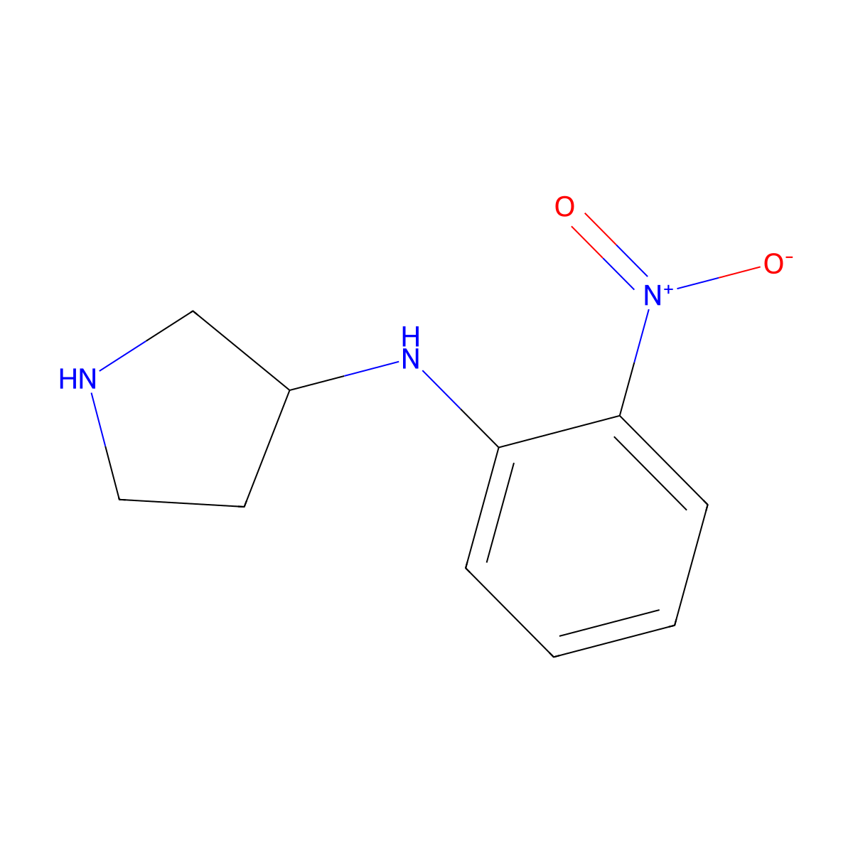 N-(2-nitrophenyl)pyrrolidin-3-amine molecular structure, CAS 1461662-57-6