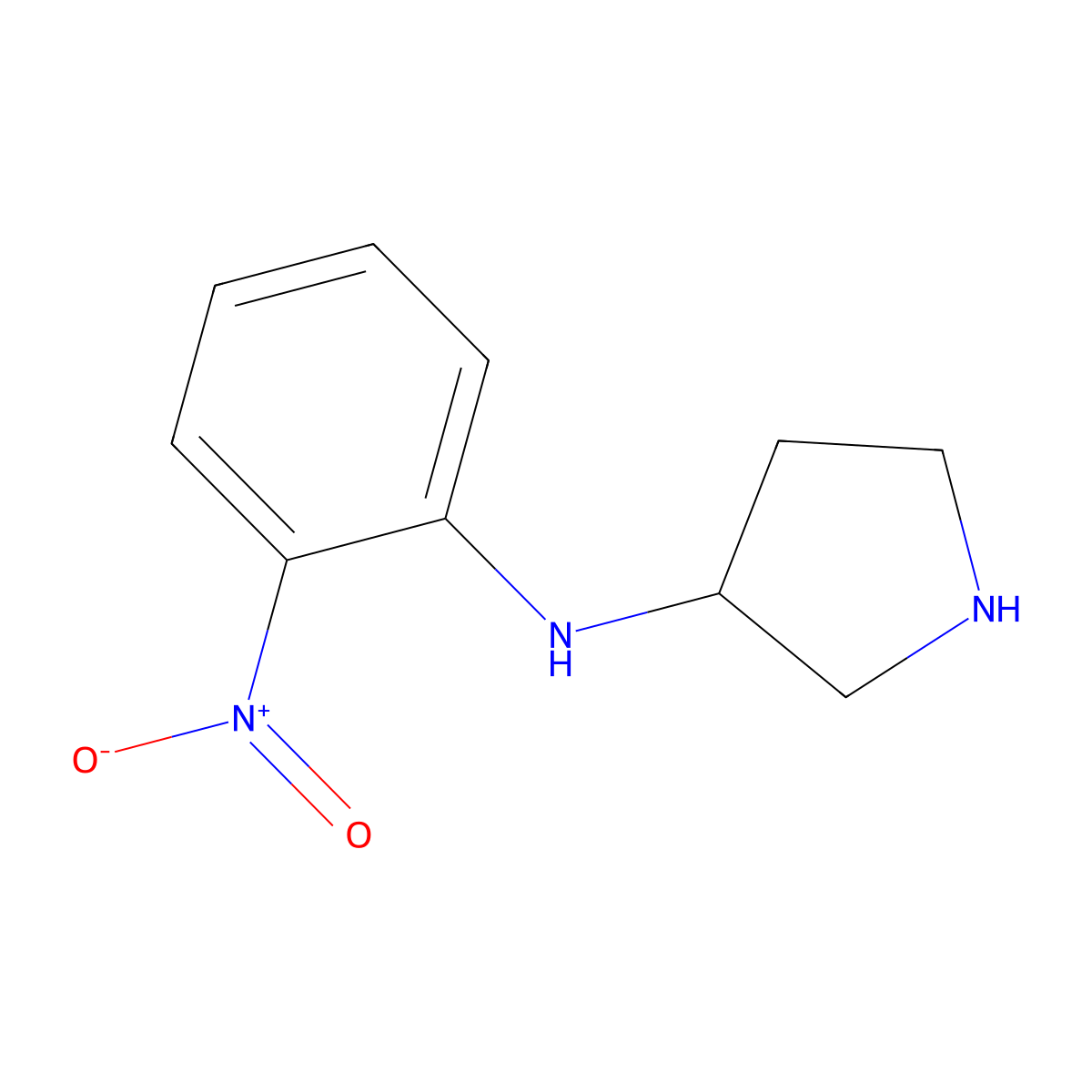 N-(2-nitrophenyl)pyrrolidin-3-amine molecular structure, CAS 1461662-57-6