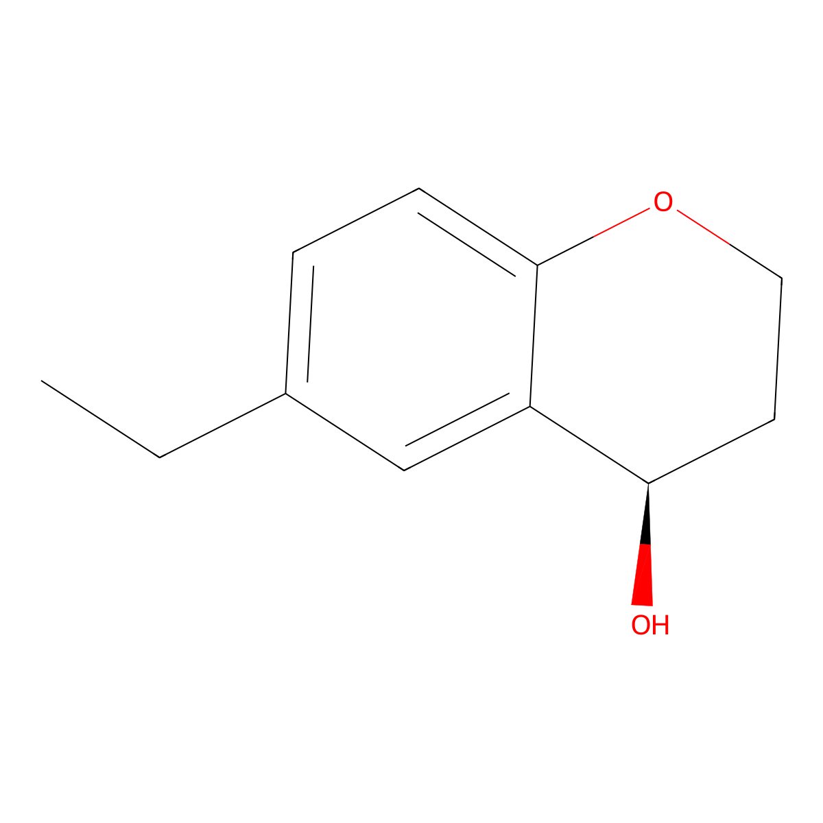 (4R)-6-ethyl-3,4-dihydro-2H-1-benzopyran-4-ol molecular structure, CAS 1461689-21-3
