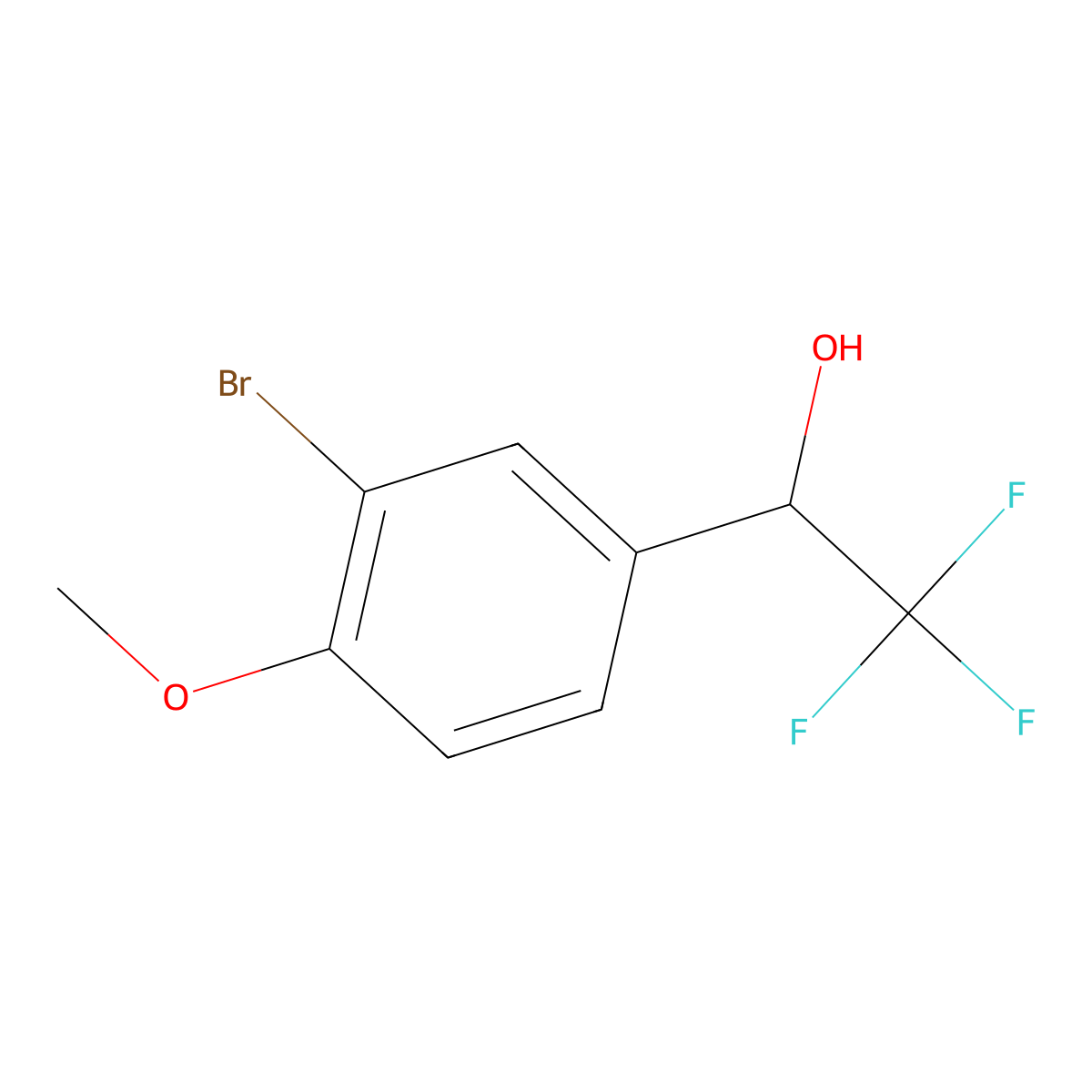 (1R)-1-(3-bromo-4-methoxyphenyl)-2,2,2-trifluoroethan-1-ol molecular structure, CAS 1461689-27-9