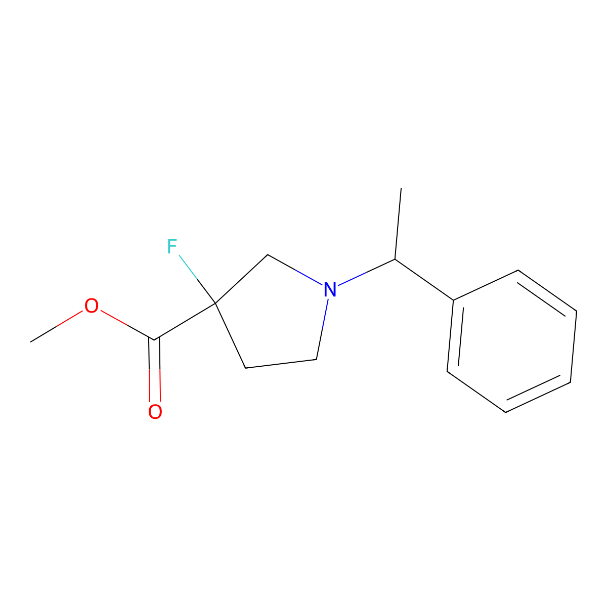 methyl 3-fluoro-1-[(1R)-1-phenylethyl]pyrrolidine-3-carboxylate molecular structure, CAS 1461698-11-2