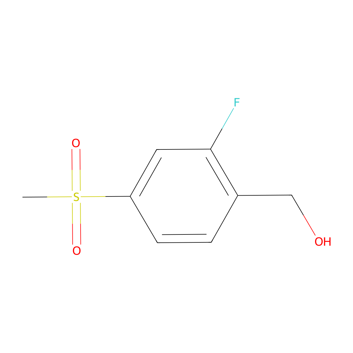 Benzenemethanol, 2-fluoro-4-(methylsulfonyl)- molecular structure, CAS 1461702-87-3