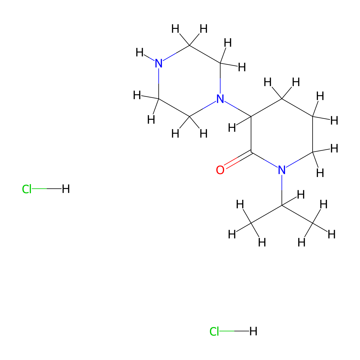 3-(Piperazin-1-yl)-1-(propan-2-yl)piperidin-2-one dihydrochloride molecular structure, CAS 1461704-63-1