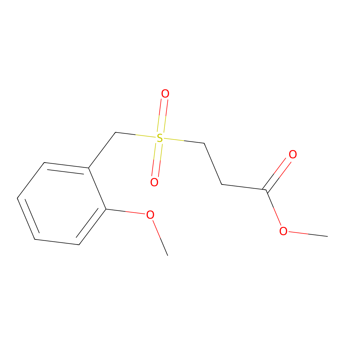 Methyl 3-[(2-methoxyphenyl)methanesulfonyl]propanoate molecular structure, CAS 1461704-71-1