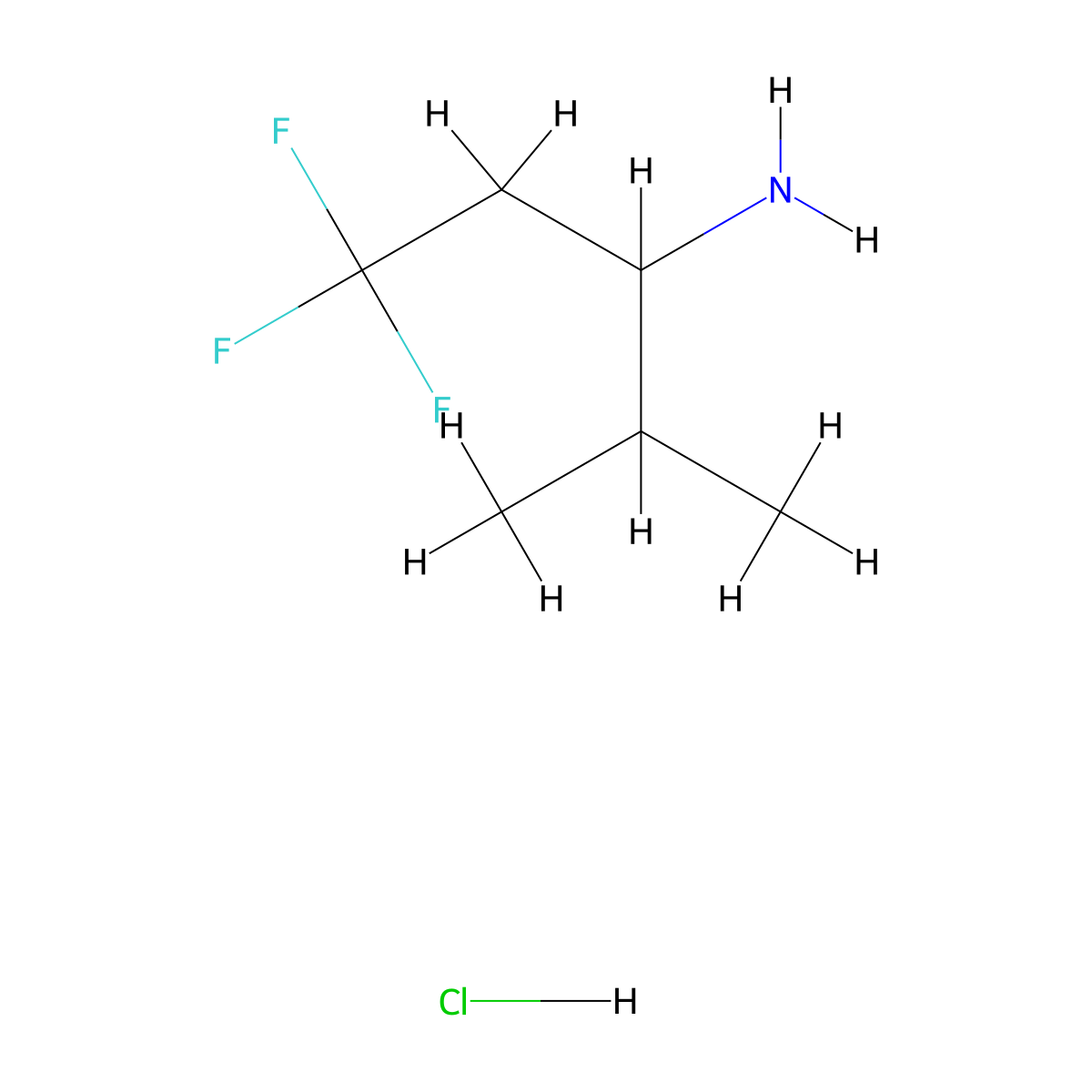 1,1,1-Trifluoro-4-methylpentan-3-amine hydrochloride molecular structure, CAS 1461704-78-8