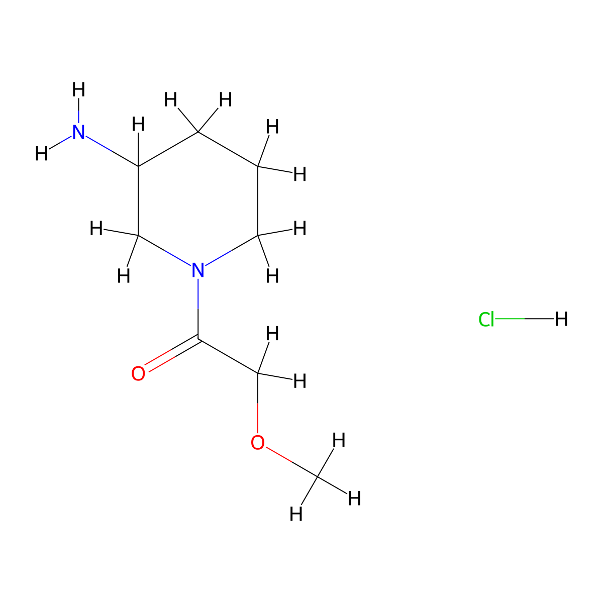 1-(3-Aminopiperidin-1-yl)-2-methoxyethan-1-one hydrochloride molecular structure, CAS 1461704-79-9