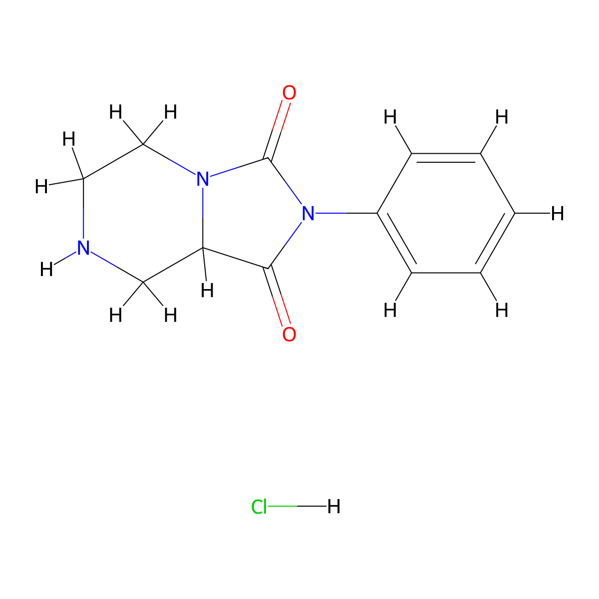 2-Phenyl-octahydroimidazolidino[1,5-a]piperazine-1,3-dione hydrochloride molecular structure, CAS 1461704-84-6