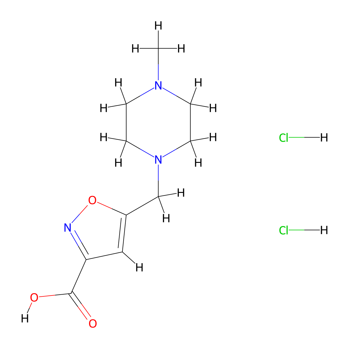 5-[(4-Methylpiperazin-1-yl)methyl]-1,2-oxazole-3-carboxylic acid dihydrochloride molecular structure, CAS 1461704-87-9