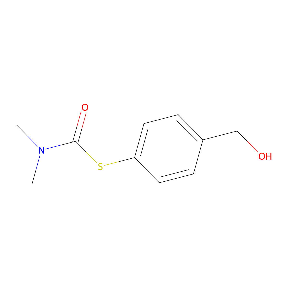 1-{[4-(hydroxymethyl)phenyl]sulfanyl}-N,N-dimethylformamide molecular structure, CAS 1461704-91-5