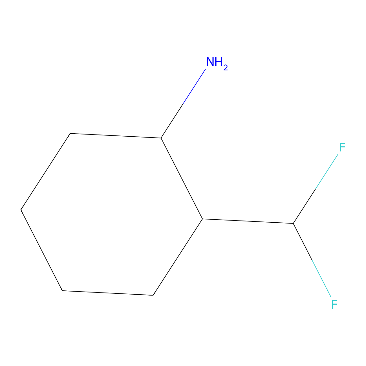 2-(Difluoromethyl)cyclohexan-1-amine molecular structure, CAS 1461704-96-0