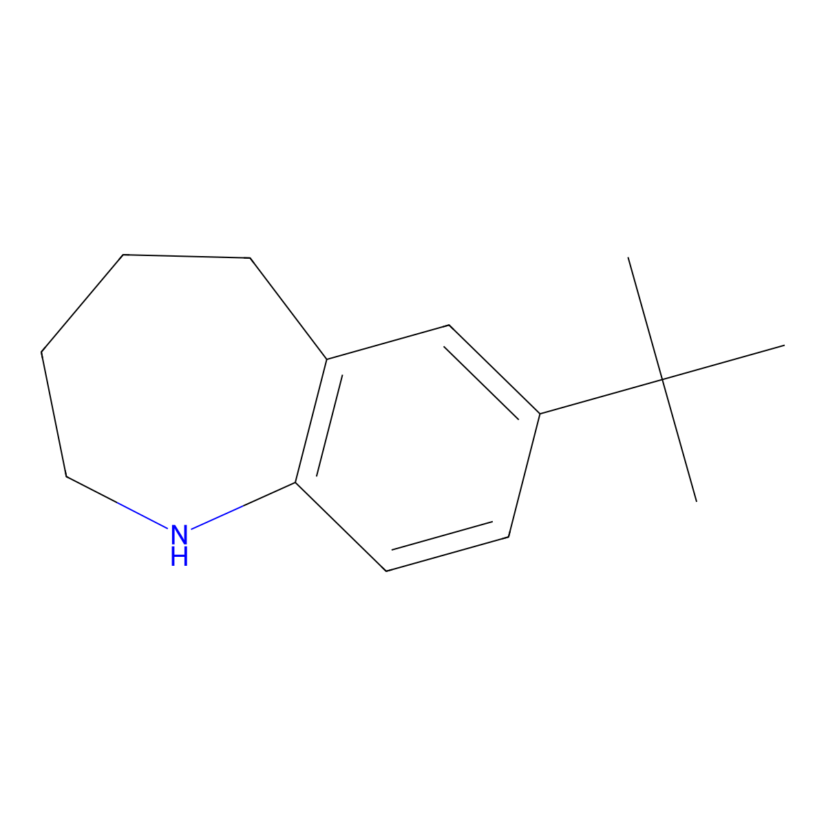 7-tert-Butyl-2,3,4,5-tetrahydro-1H-1-benzazepine molecular structure, CAS 1461704-99-3