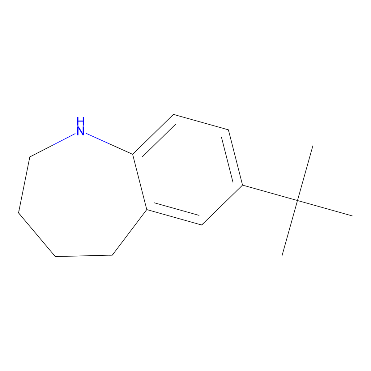 7-tert-Butyl-2,3,4,5-tetrahydro-1H-1-benzazepine molecular structure, CAS 1461704-99-3