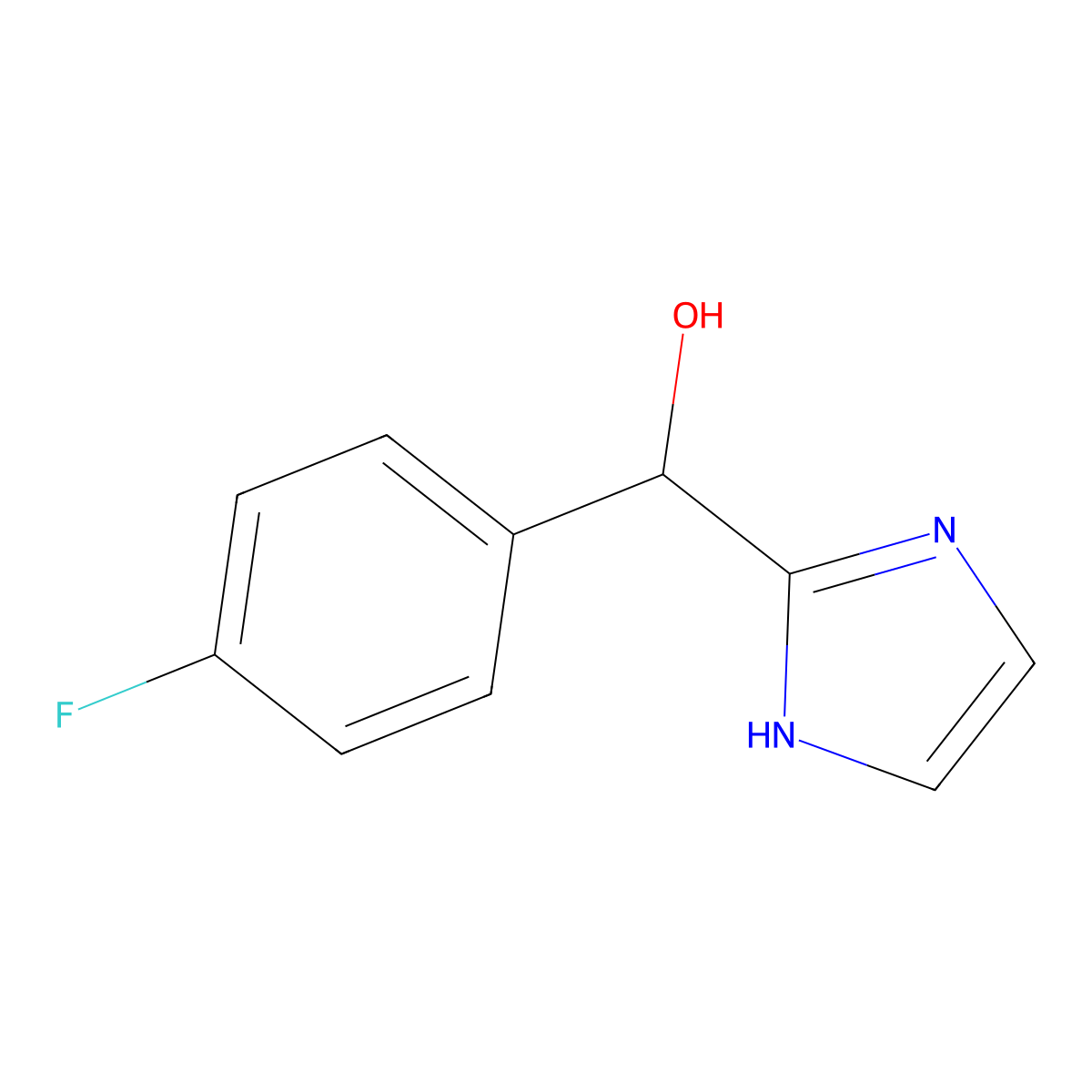 (4-fluorophenyl)(1H-imidazol-2-yl)methanol molecular structure, CAS 1461705-00-9