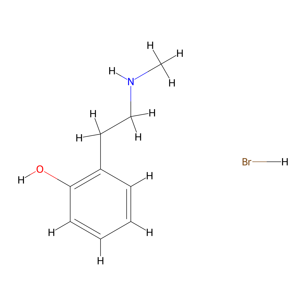 2-[2-(Methylamino)ethyl]phenol hydrobromide molecular structure, CAS 1461705-02-1