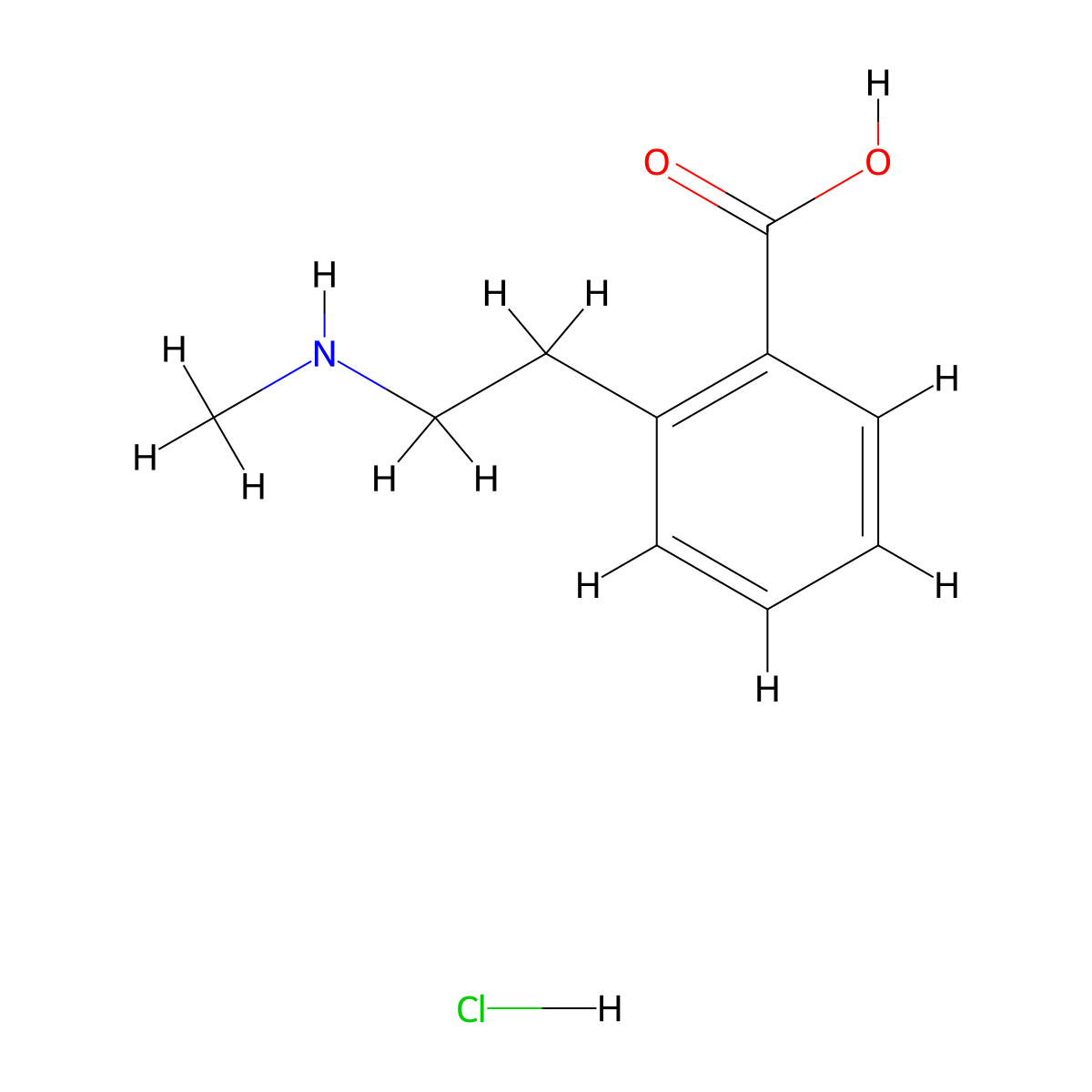 2-[2-(Methylamino)ethyl]benzoic acid hydrochloride molecular structure, CAS 1461705-03-2