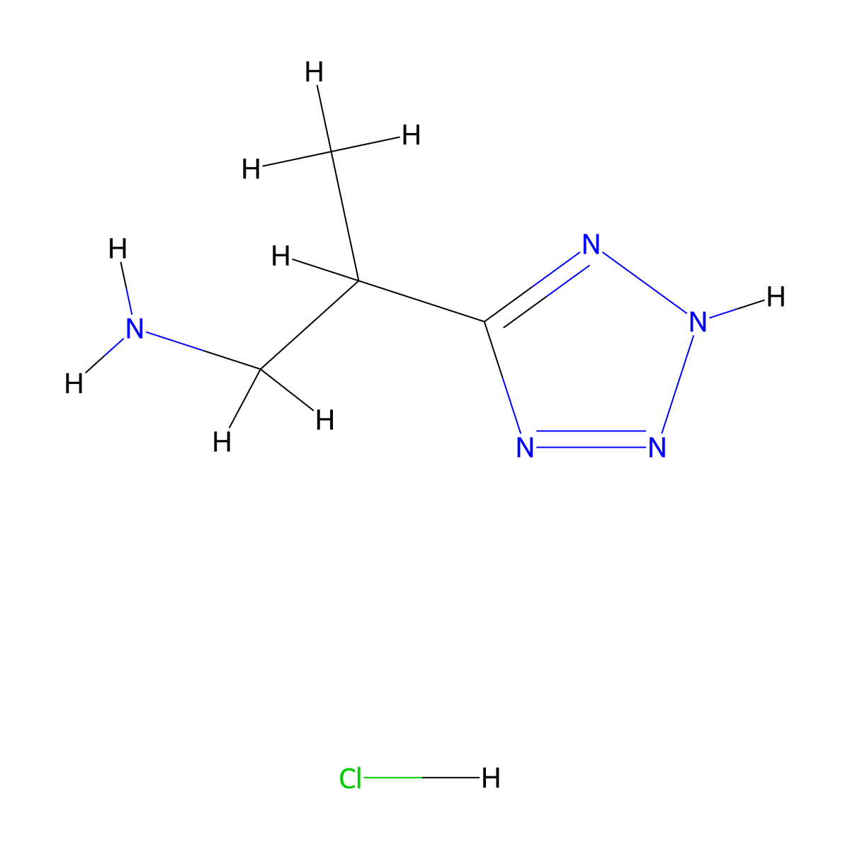 2-(1H-1,2,3,4-tetrazol-5-yl)propan-1-amine hydrochloride molecular structure, CAS 1461705-04-3