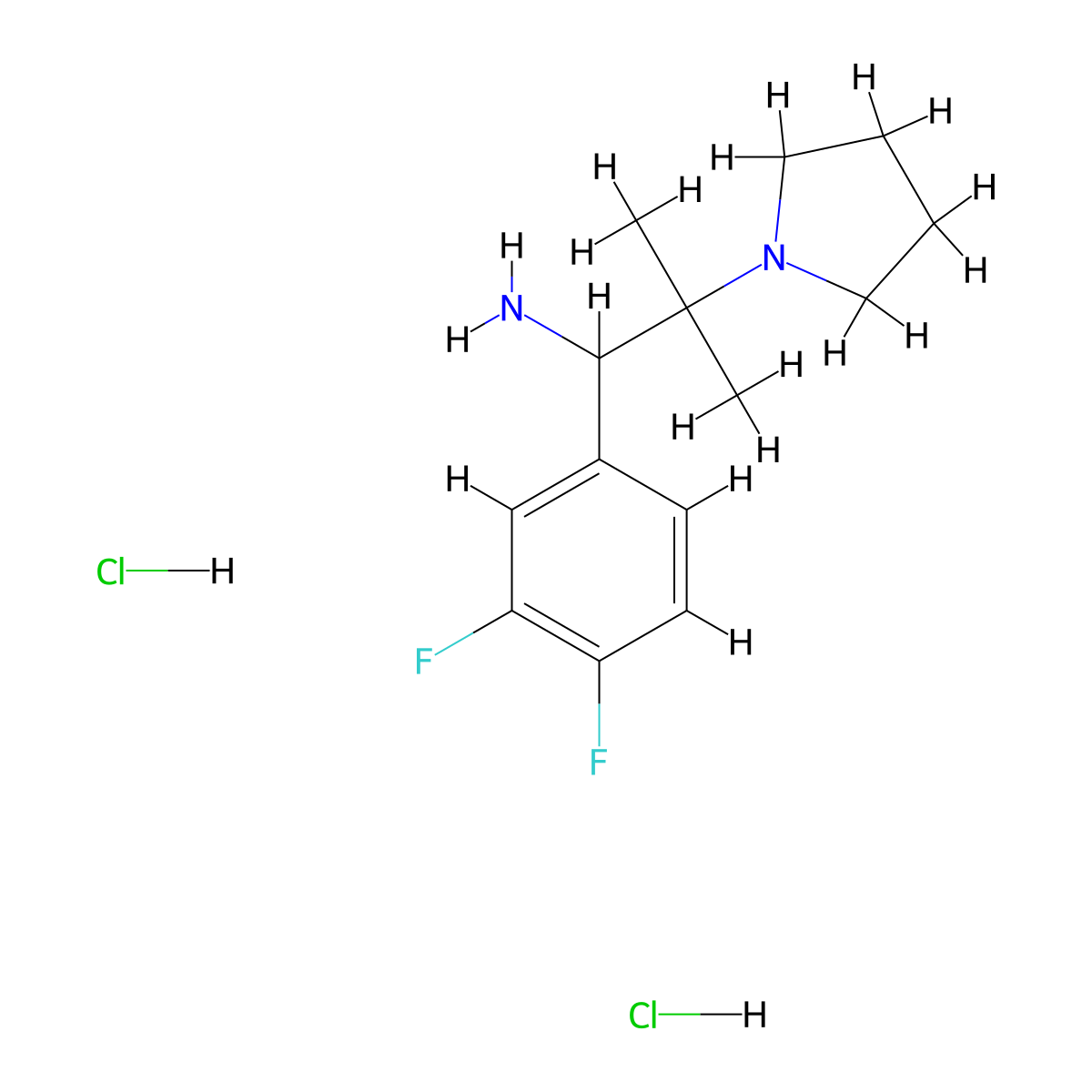 1-(3,4-Difluorophenyl)-2-methyl-2-(pyrrolidin-1-yl)propan-1-amine dihydrochloride molecular structure, CAS 1461705-08-7