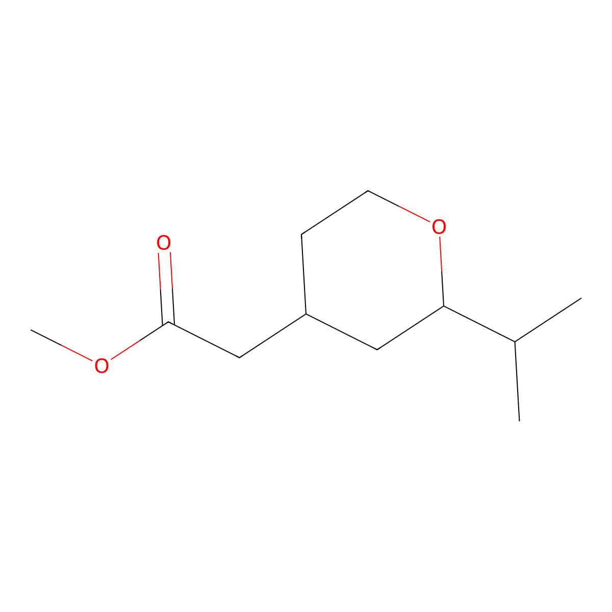 Methyl 2-[2-(propan-2-yl)oxan-4-yl]acetate molecular structure, CAS 1461705-12-3