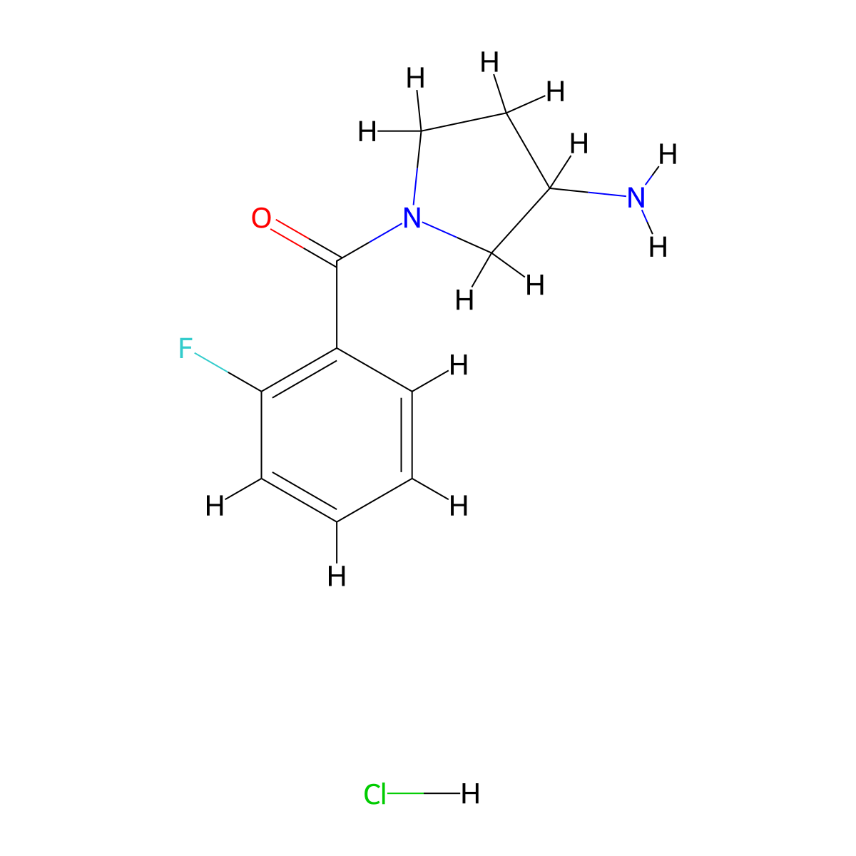 1-(2-Fluorobenzoyl)pyrrolidin-3-amine hydrochloride molecular structure, CAS 1461705-18-9