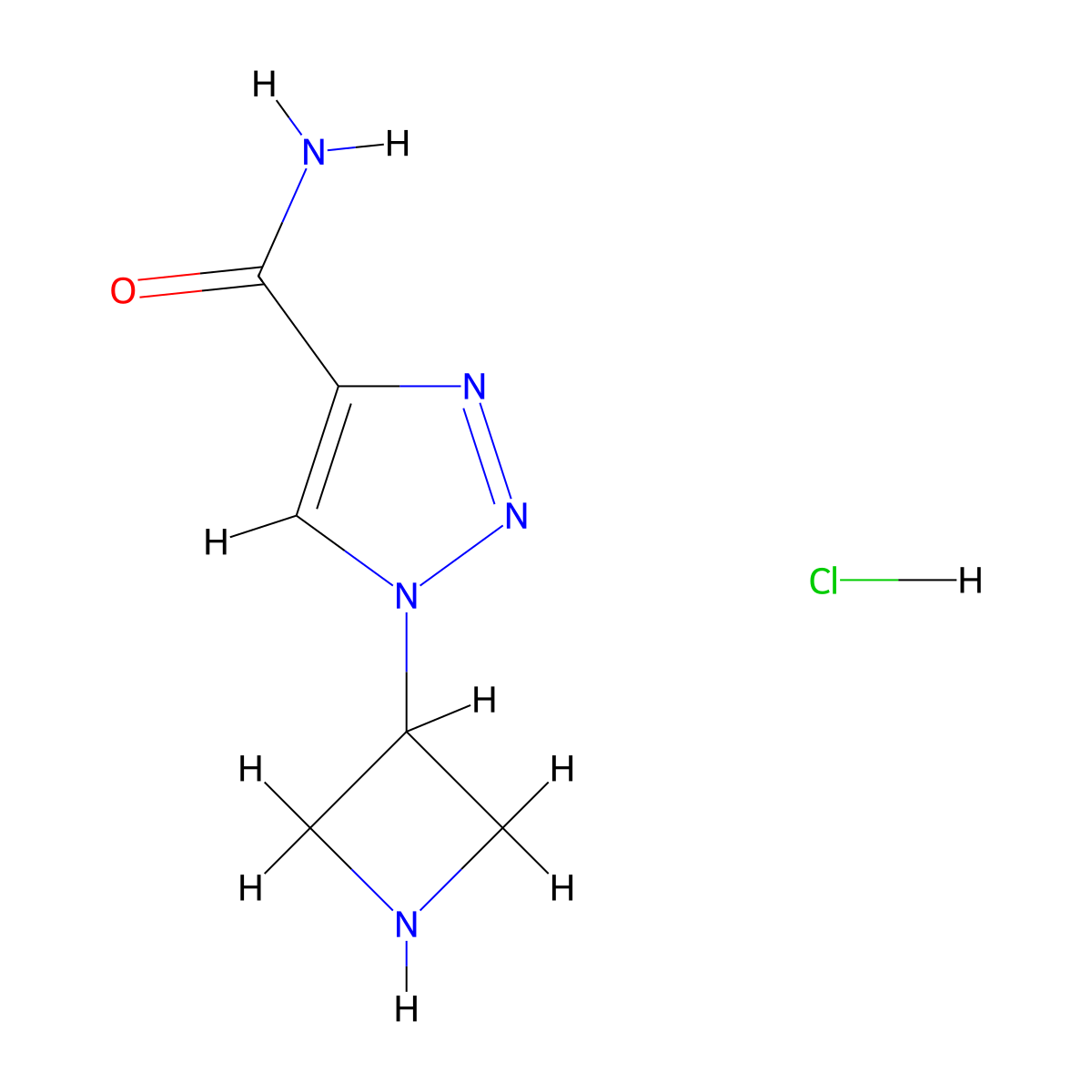 1-(azetidin-3-yl)-1H-1,2,3-triazole-4-carboxamide hydrochloride molecular structure, CAS 1461705-21-4
