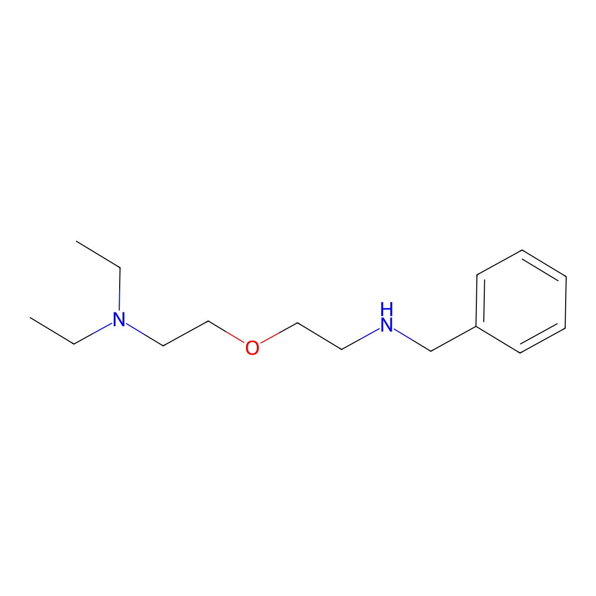 Benzenemethanamine, N-[2-[2-(diethylamino)ethoxy]ethyl]- molecular structure, CAS 1461705-22-5