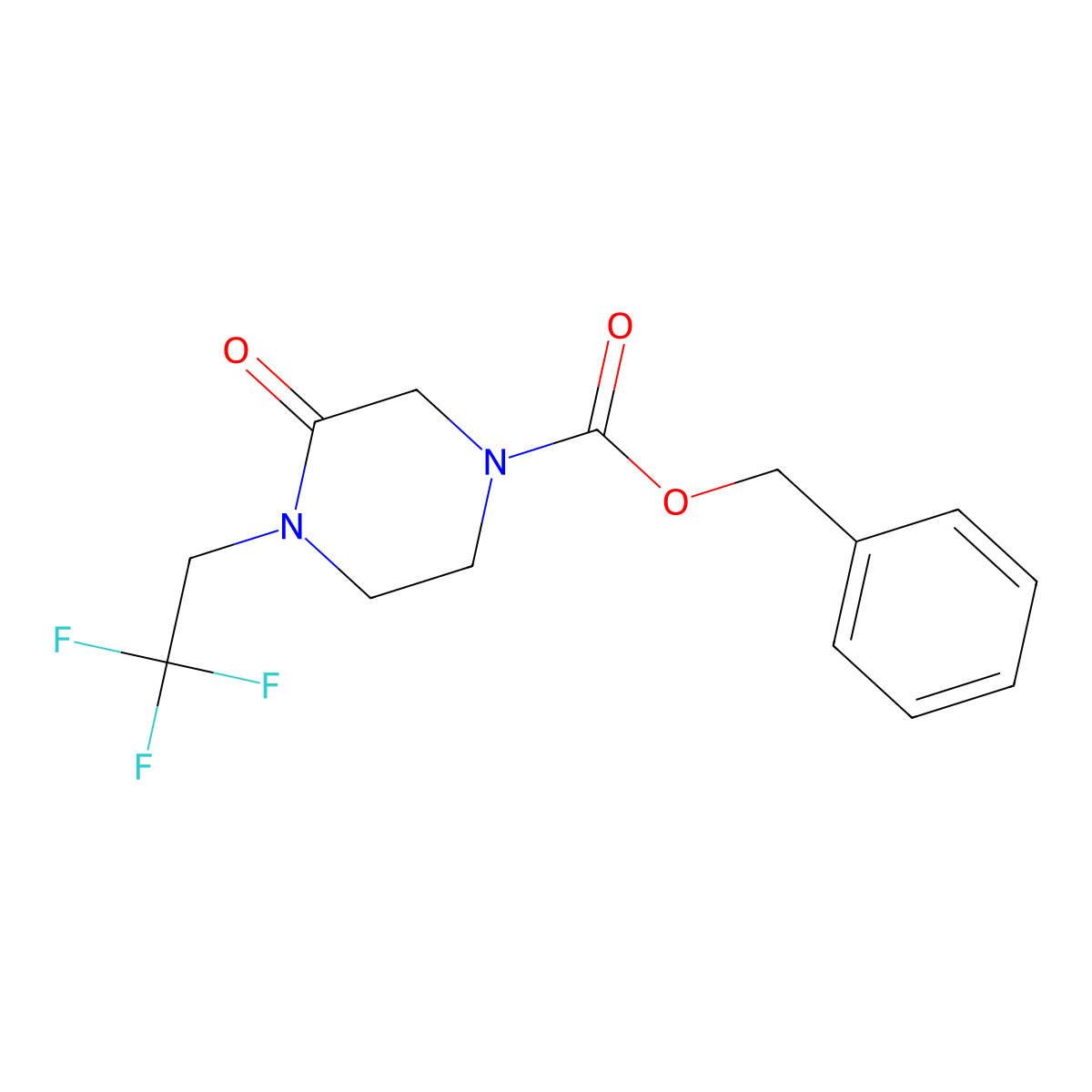 Benzyl 3-oxo-4-(2,2,2-trifluoroethyl)piperazine-1-carboxylate molecular structure, CAS 1461705-24-7