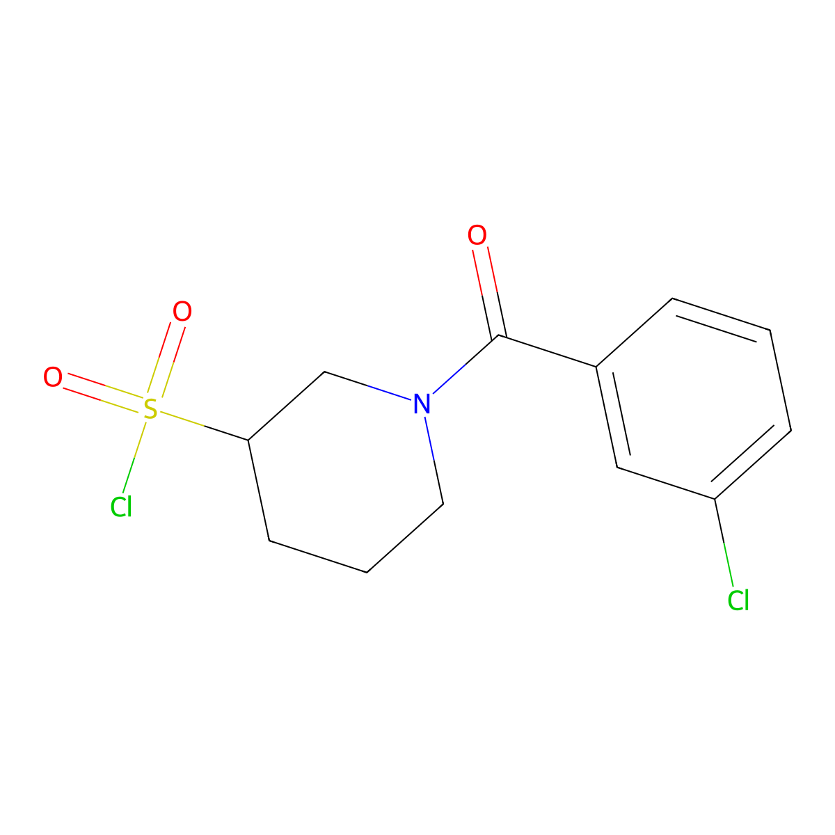 1-(3-Chlorobenzoyl)piperidine-3-sulfonyl chloride molecular structure, CAS 1461705-29-2