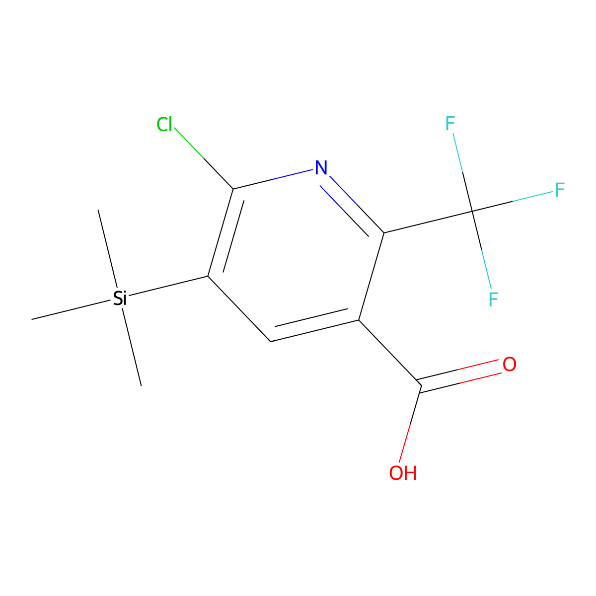 6-Chloro-2-(trifluoromethyl)-5-(trimethylsilyl)pyridine-3-carboxylic acid molecular structure, CAS 1461705-32-7