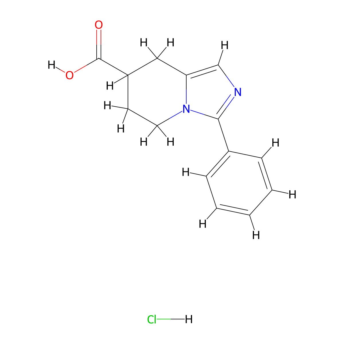 3-phenyl-5H,6H,7H,8H-imidazo[1,5-a]pyridine-7-carboxylic acid hydrochloride molecular structure, CAS 1461705-37-2