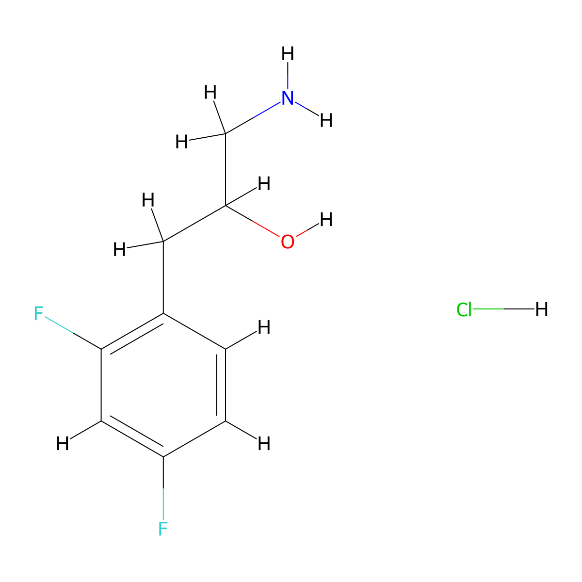 1-Amino-3-(2,4-difluorophenyl)propan-2-ol hydrochloride molecular structure, CAS 1461705-44-1