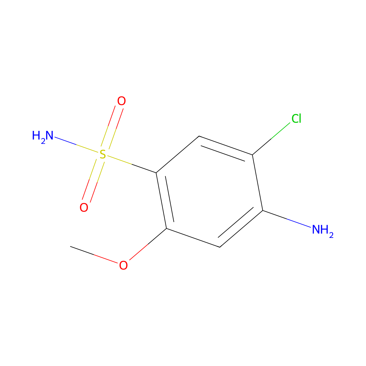 4-Amino-5-chloro-2-methoxybenzene-1-sulfonamide molecular structure, CAS 1461705-45-2