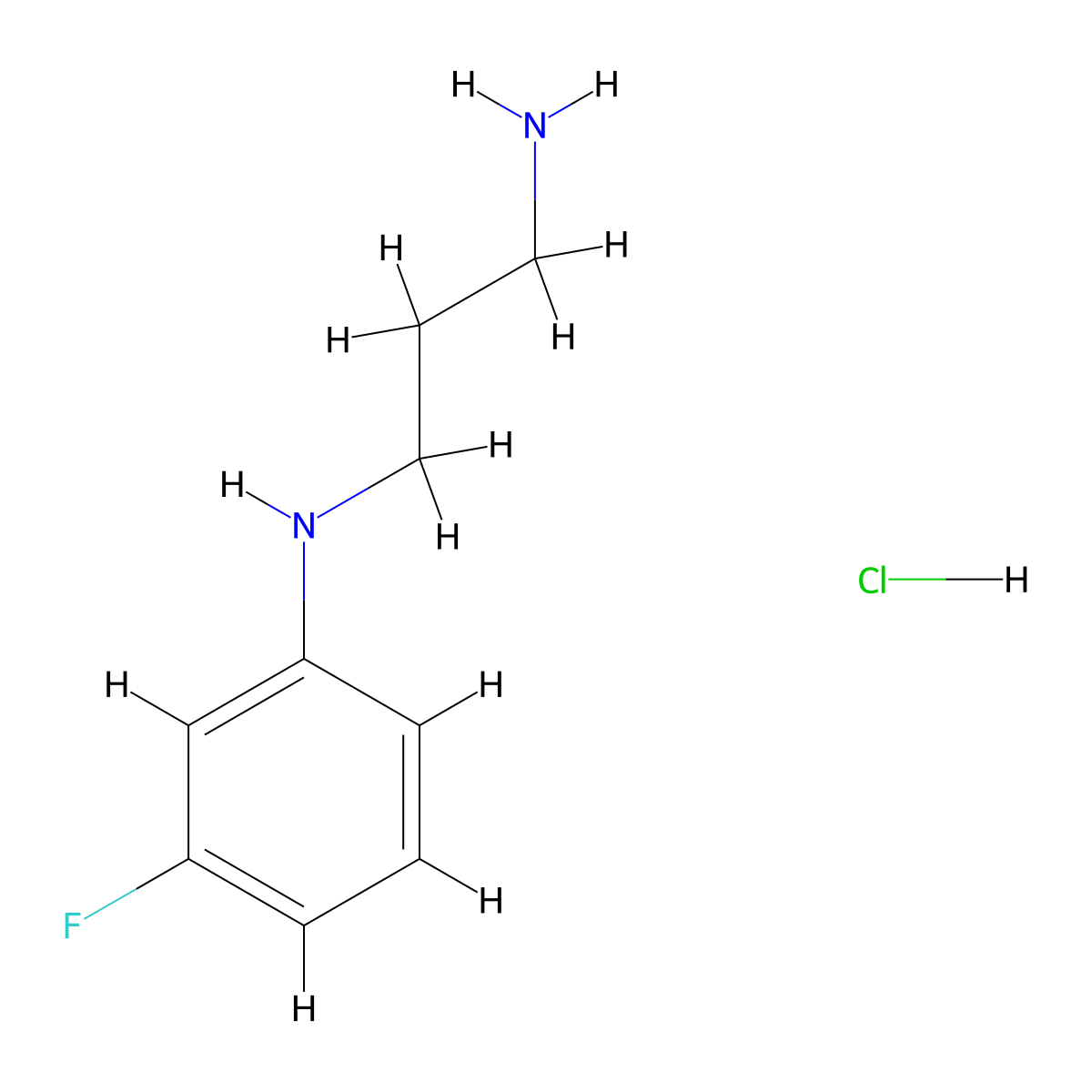 N-(3-aminopropyl)-3-fluoroaniline hydrochloride molecular structure, CAS 1461705-46-3