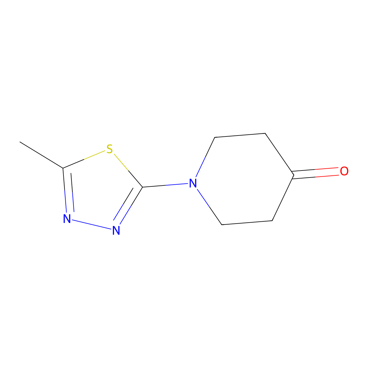 1-(5-Methyl-1,3,4-thiadiazol-2-yl)piperidin-4-one molecular structure, CAS 1461705-50-9