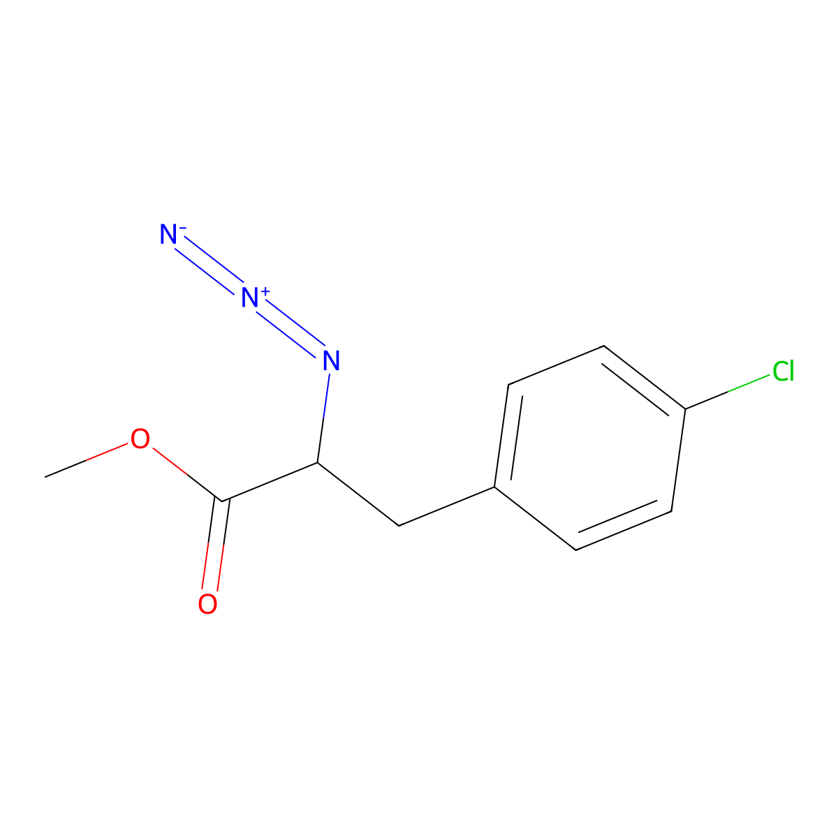 Methyl 2-azido-3-(4-chlorophenyl)propanoate molecular structure, CAS 1461705-52-1
