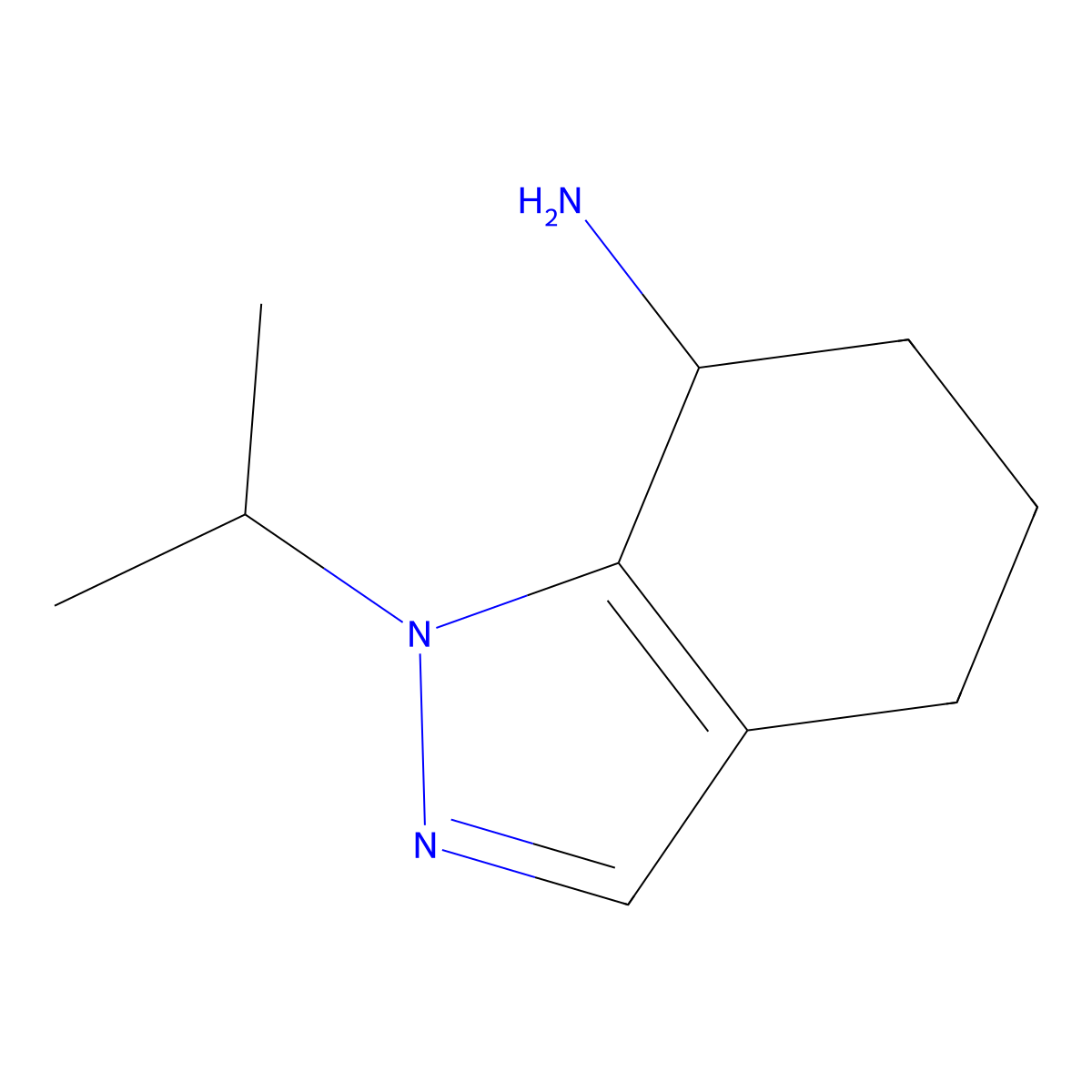 1-(propan-2-yl)-4,5,6,7-tetrahydro-1H-indazol-7-amine molecular structure, CAS 1461705-54-3