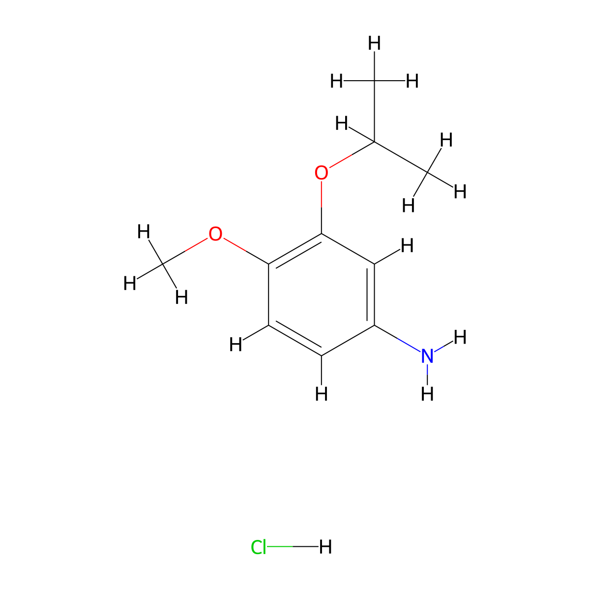 4-Methoxy-3-(propan-2-yloxy)aniline hydrochloride molecular structure, CAS 1461705-57-6