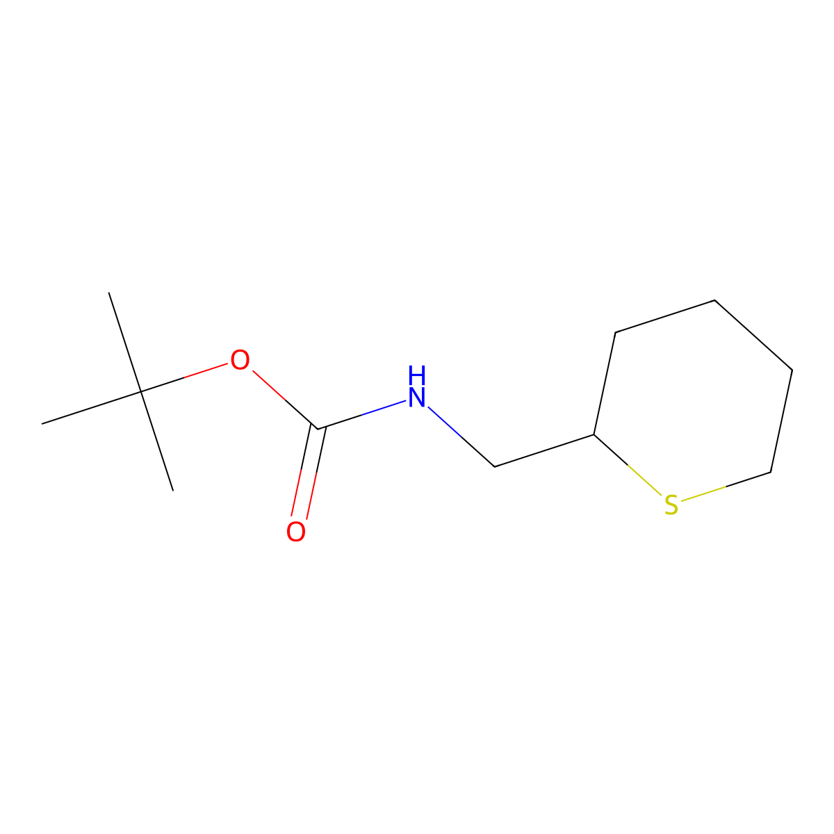 tert-butyl N-(thian-2-ylmethyl)carbamate molecular structure, CAS 1461705-58-7