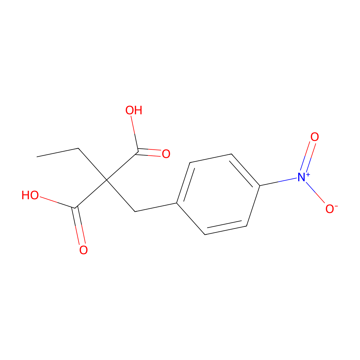 2-Ethyl-2-[(4-nitrophenyl)methyl]propanedioic acid molecular structure, CAS 1461705-59-8