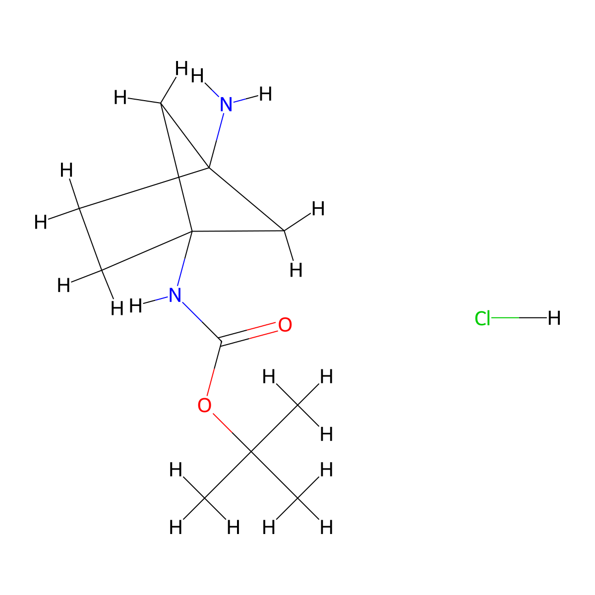 Tert-butyl (4-aminobicyclo[2.1.1]hexan-1-yl)carbamate hydrochloride molecular structure, CAS 1461705-62-3