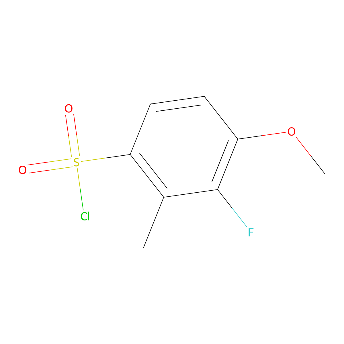 3-Fluoro-4-methoxy-2-methylbenzene-1-sulfonyl chloride molecular structure, CAS 1461705-63-4
