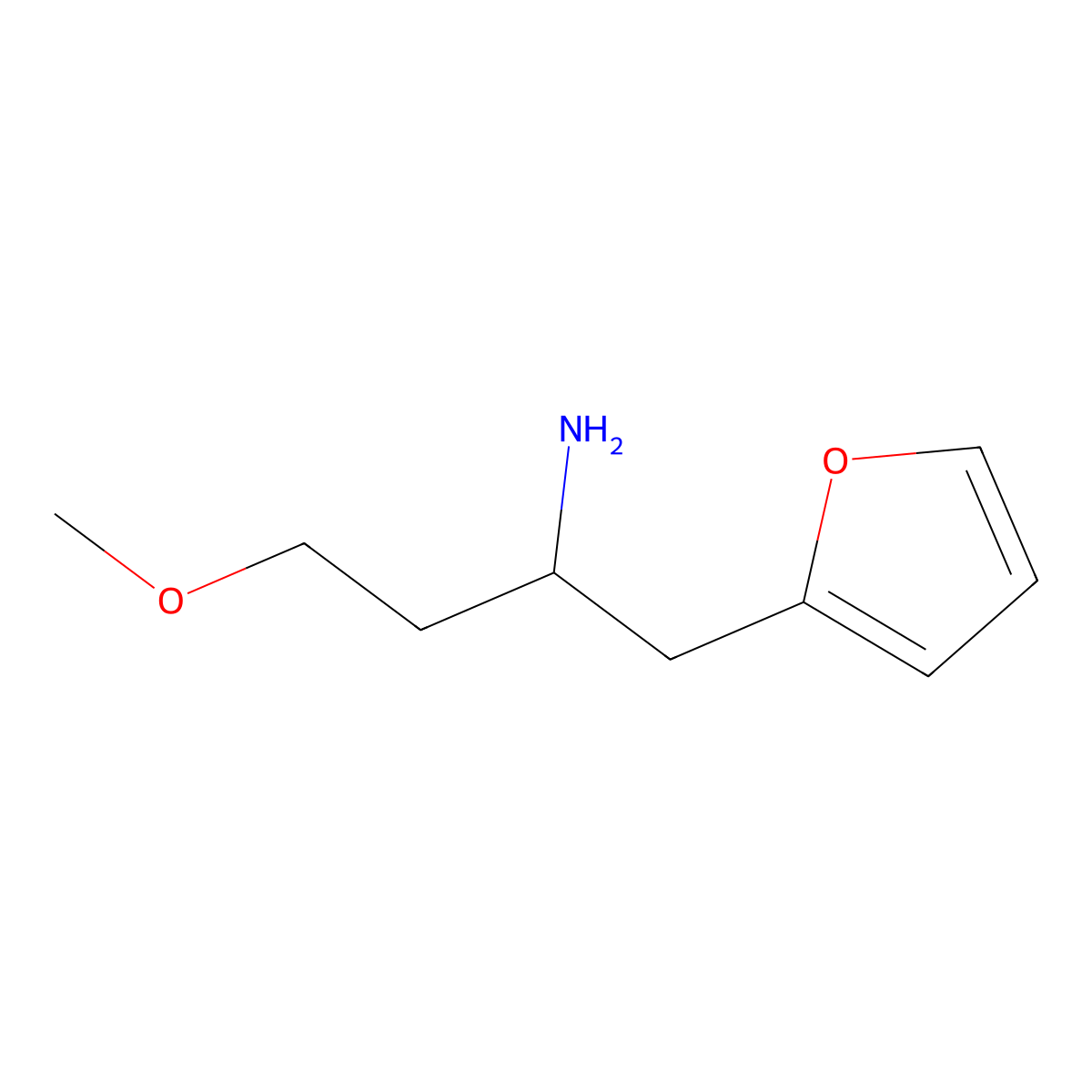 2-Furanethanamine, alpha-(2-methoxyethyl)- molecular structure, CAS 1461705-71-4