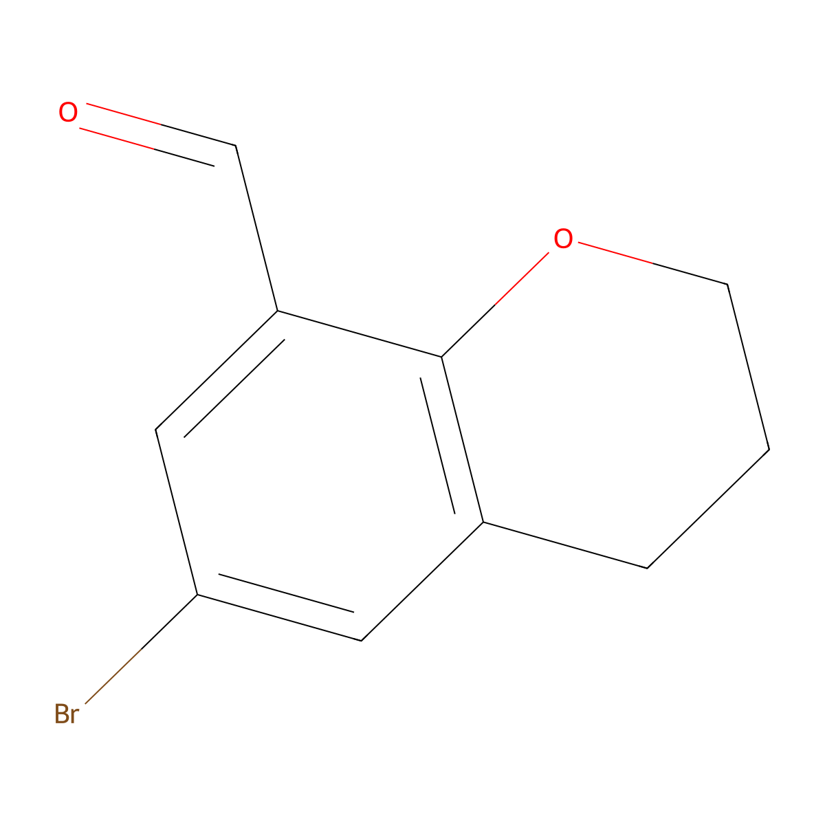 6-bromo-3,4-dihydro-2H-1-benzopyran-8-carbaldehyde molecular structure, CAS 1461705-79-2