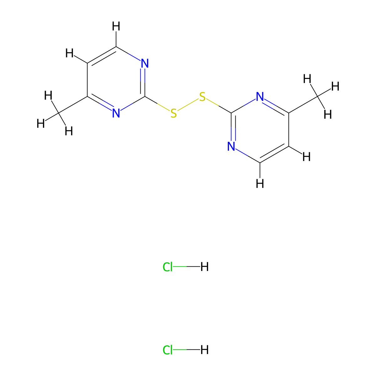 4-Methyl-2-[(4-methylpyrimidin-2-yl)disulfanyl]pyrimidine dihydrochloride molecular structure, CAS 1461705-83-8